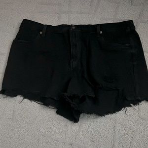 Aerie daydream denim black distressed short size xl